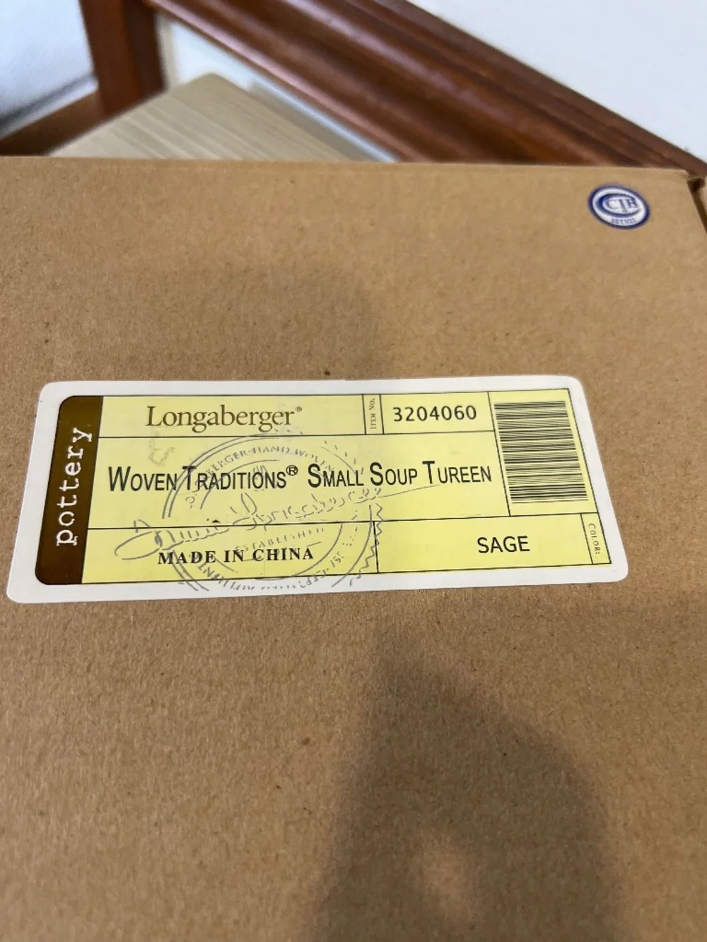 Longaberger Woven Traditions Small Soup Tureen - Sage 3204060